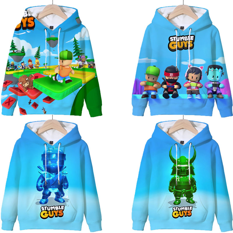 3D Print Games Stumble Guys Hoodies Children Sweatshirts Tops Boys Girls Long Sleeve Pullover Kids Cute - Stumble Guys Plush