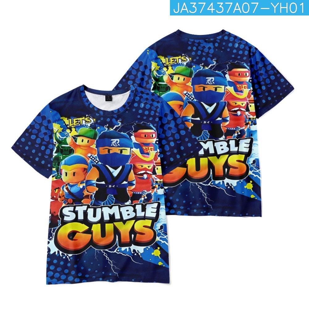 Anime Stumble Guys T Shirt Children O neck Tee Tops Toddler Cartoon T Shirts Summer Boys 1 - Stumble Guys Plush