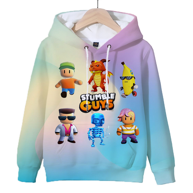Cartoon Stumble Guys Print Hoodies Cosplay Clothes Casual Long Sleeve Kids Boys Girls Sweatshirts Autumn Tops - Stumble Guys Plush