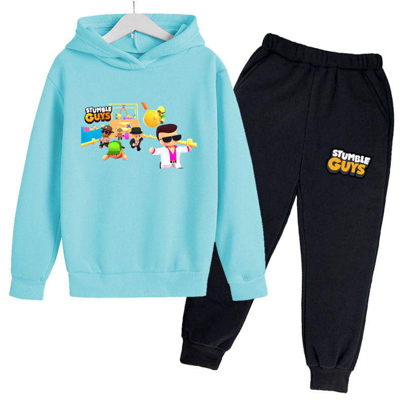 Home 27 - Stumble Guys Plush Game Stumble Guys Cartoon Print Spring Autumn Children s Casual Hoodie Set Boys Girls Sports Suit - Stumble Guys Plush