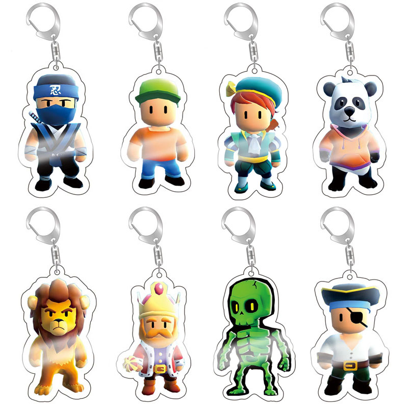 Home 35 - Stumble Guys Plush Stumble Guys Keychains Kawaii Anime Game Character Key Chain Car Pendant Bag Decoration Kids Birthday Gifts - Stumble Guys Plush
