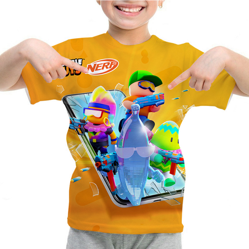 Summer Kids T shirt Stumble Guys T Shirt Boys Girls Anime O neck Tee Tops Children - Stumble Guys Plush